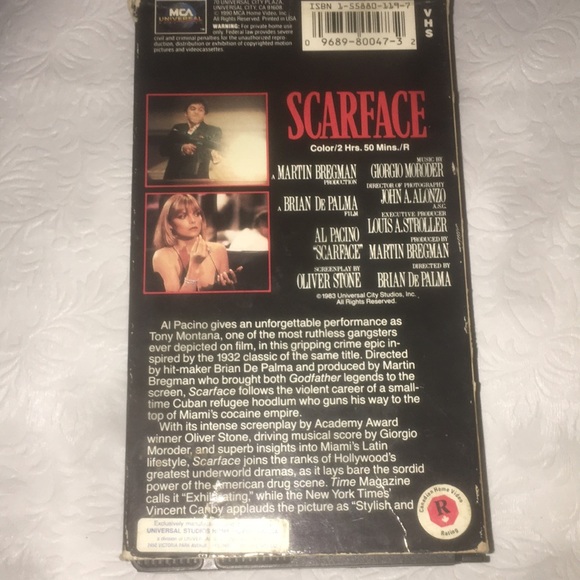 Vintage 1983 ALPACINO SCARFACE VHS#80047 Classic - Picture 4 of 10